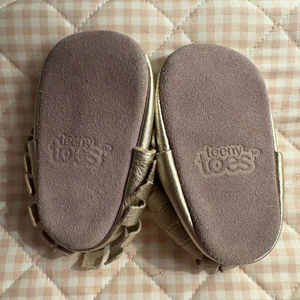 Chic Gold Moccasins for Kids